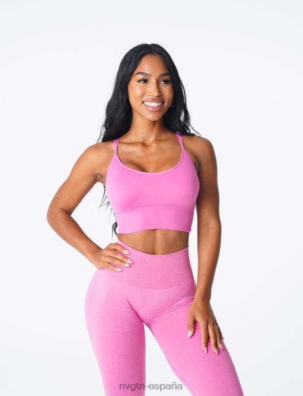 aptitud física mujer NVGTN HB2N2168 chicle rosa sujetador sin costuras florecer