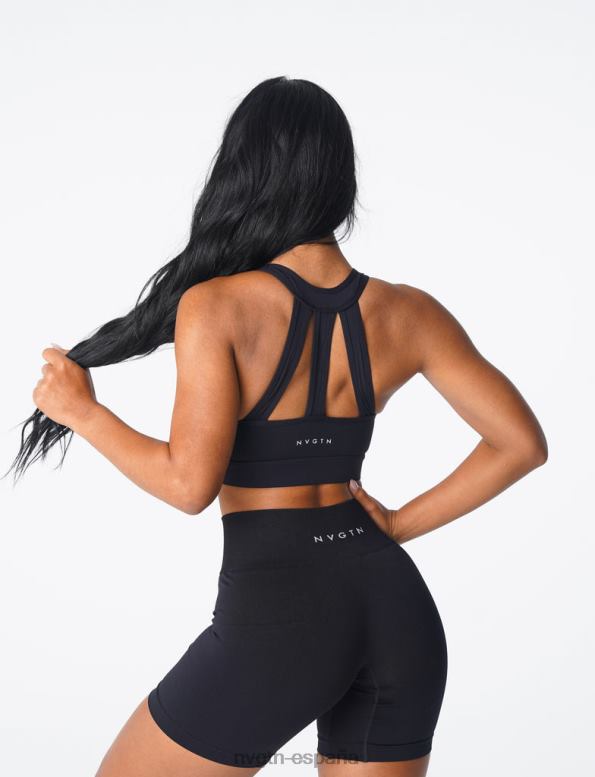 aptitud física mujer NVGTN HB2N2187 negro sujetador trío
