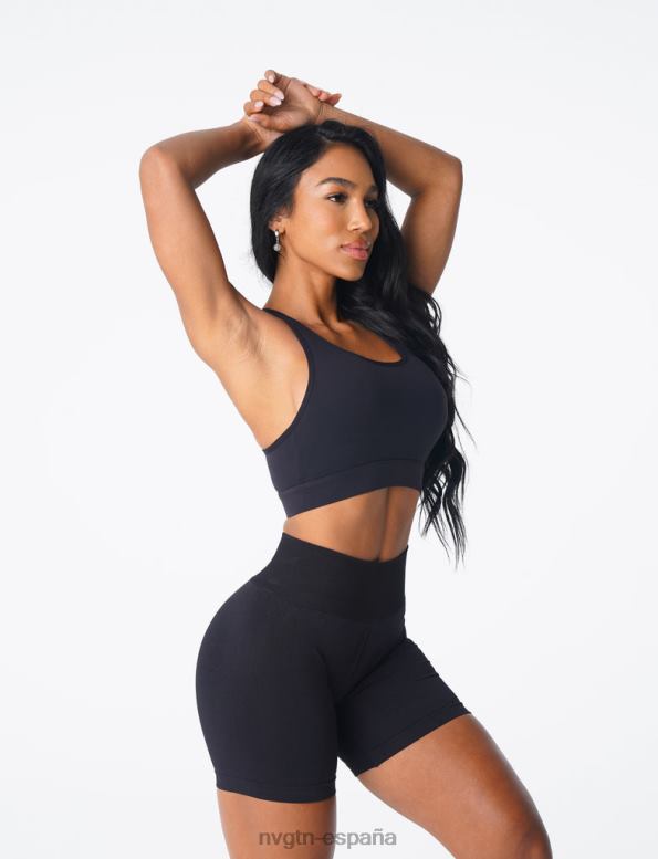 aptitud física mujer NVGTN HB2N2187 negro sujetador trío