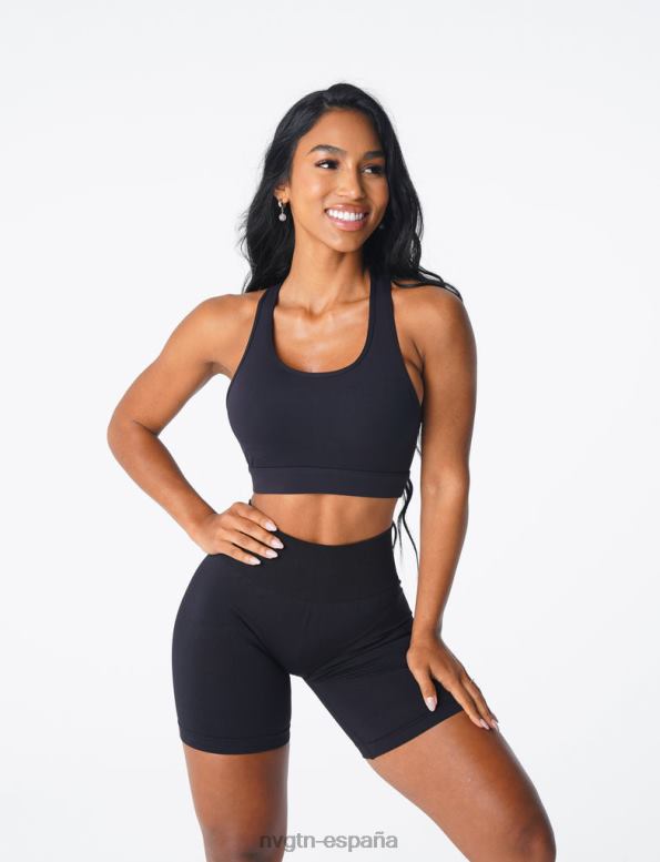 aptitud física mujer NVGTN HB2N2187 negro sujetador trío