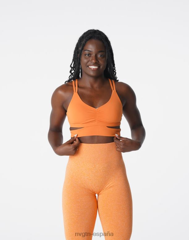aptitud física mujer NVGTN HB2N2194 naranja quemada sujetador giratorio