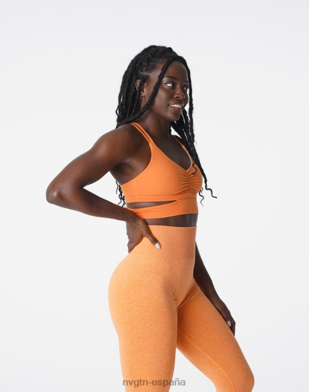 aptitud física mujer NVGTN HB2N2194 naranja quemada sujetador giratorio