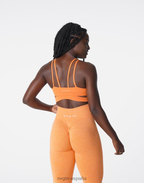 aptitud física mujer NVGTN HB2N2194 naranja quemada sujetador giratorio