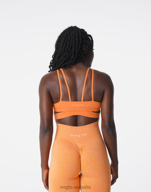 aptitud física mujer NVGTN HB2N2194 naranja quemada sujetador giratorio