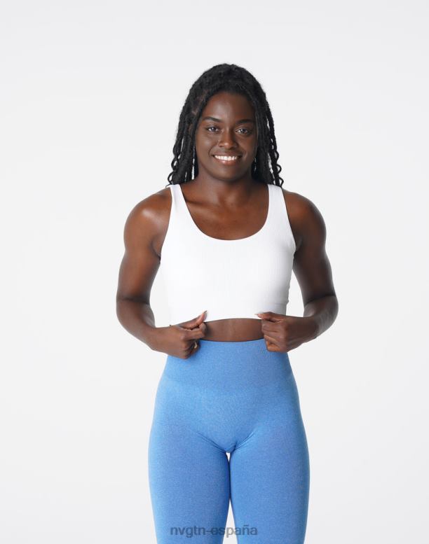 aptitud física mujer NVGTN HB2N2195 blanco sujetador de canalé sin costuras Wish