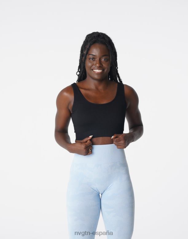 aptitud física mujer NVGTN HB2N2196 negro sujetador de canalé sin costuras Wish