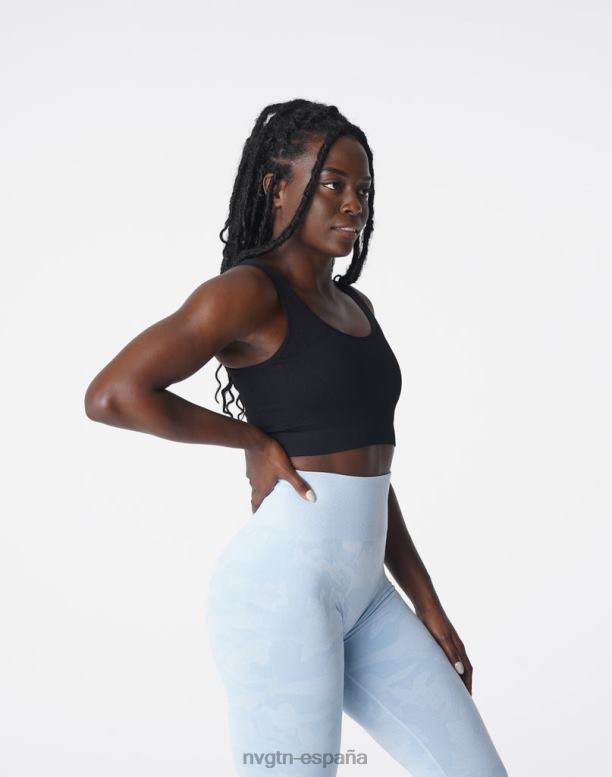 aptitud física mujer NVGTN HB2N2196 negro sujetador de canalé sin costuras Wish