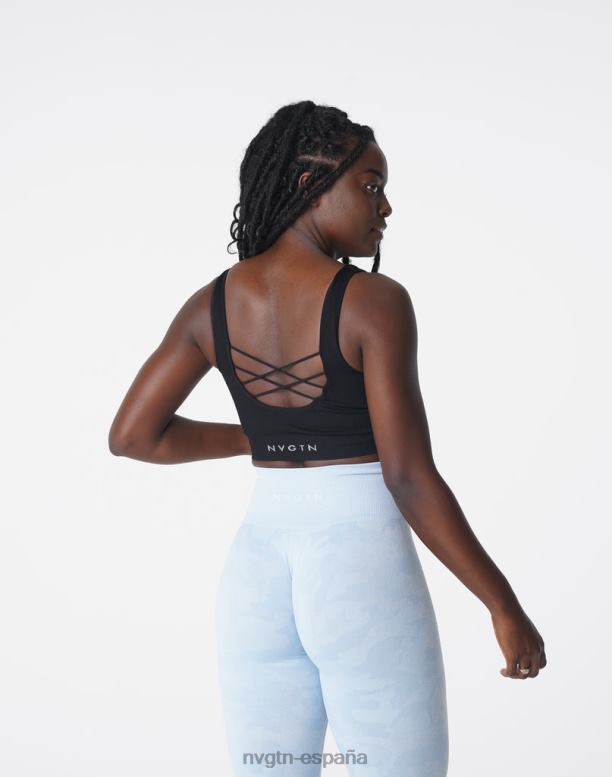 aptitud física mujer NVGTN HB2N2196 negro sujetador de canalé sin costuras Wish