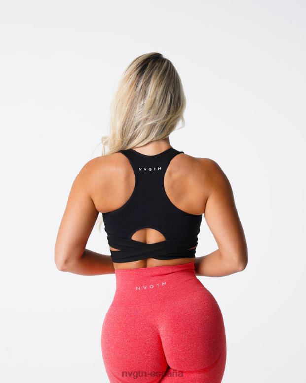 aptitud física mujer NVGTN HB2N2202 negro top tipo sujetador sin costuras esculpido