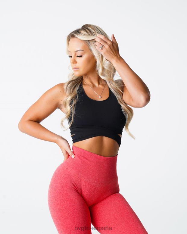 aptitud física mujer NVGTN HB2N2202 negro top tipo sujetador sin costuras esculpido