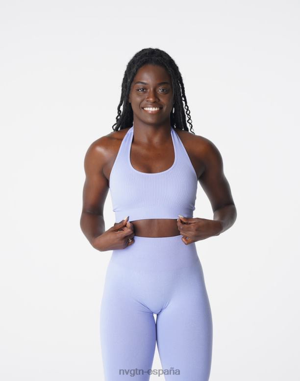 aptitud física mujer NVGTN HB2N2204 bígaro sujetador halter sin costuras de canalé ilimitado