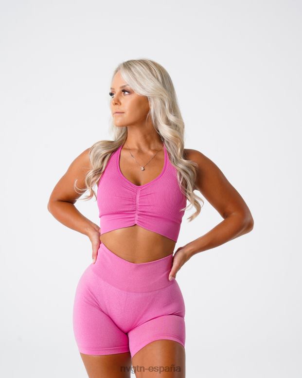 aptitud física mujer NVGTN HB2N2207 chicle rosa sujetador ceñido sin costuras