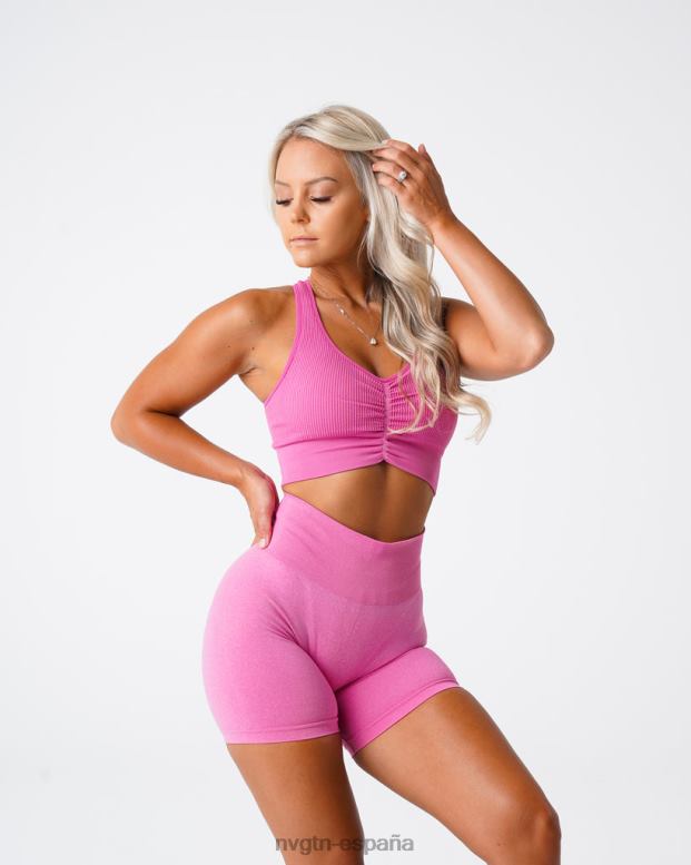 aptitud física mujer NVGTN HB2N2207 chicle rosa sujetador ceñido sin costuras