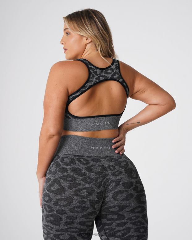 aptitud física mujer NVGTN HB2N2213 negro moteado sujetador sin costuras eclipse de leopardo
