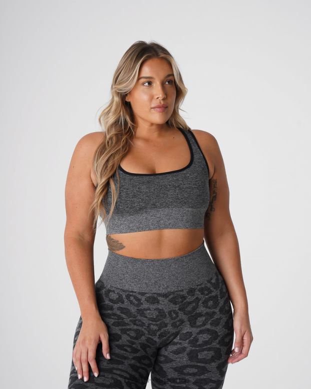 aptitud física mujer NVGTN HB2N2213 negro moteado sujetador sin costuras eclipse de leopardo