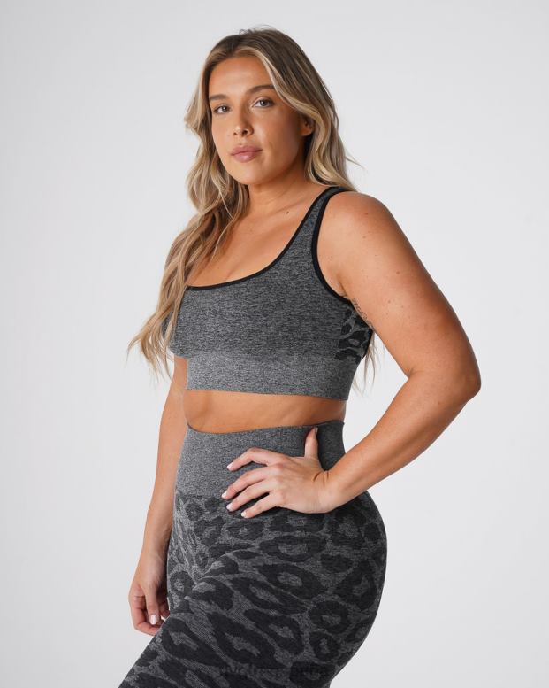 aptitud física mujer NVGTN HB2N2213 negro moteado sujetador sin costuras eclipse de leopardo