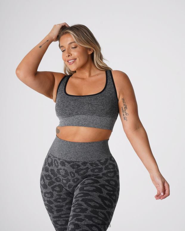aptitud física mujer NVGTN HB2N2213 negro moteado sujetador sin costuras eclipse de leopardo