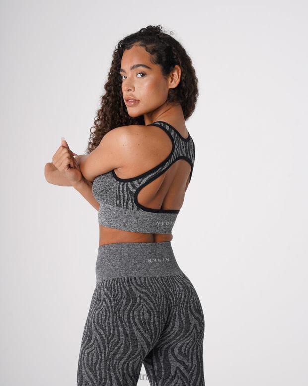 aptitud física mujer NVGTN HB2N2214 negro moteado sujetador sin costuras cebra eclipse
