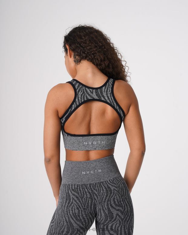 aptitud física mujer NVGTN HB2N2214 negro moteado sujetador sin costuras cebra eclipse