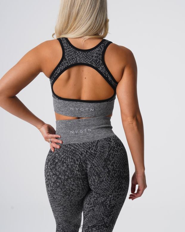 aptitud física mujer NVGTN HB2N2215 negro moteado sujetador sin costuras eclipse de piel de serpiente