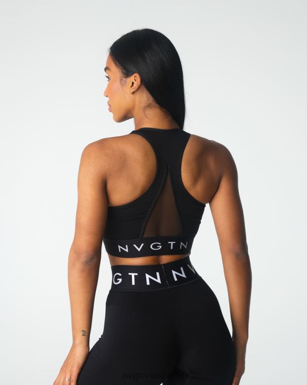 aptitud física mujer NVGTN HB2N221 negro sujetador deportivo sin costuras Legacy