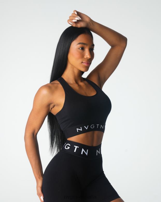 aptitud física mujer NVGTN HB2N221 negro sujetador deportivo sin costuras Legacy