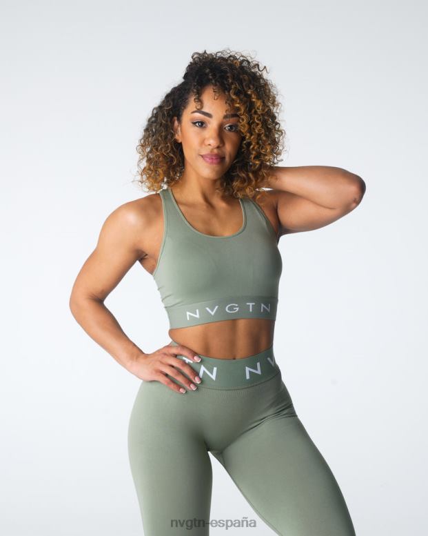 aptitud física mujer NVGTN HB2N231 verde salvia sujetador deportivo sin costuras Legacy