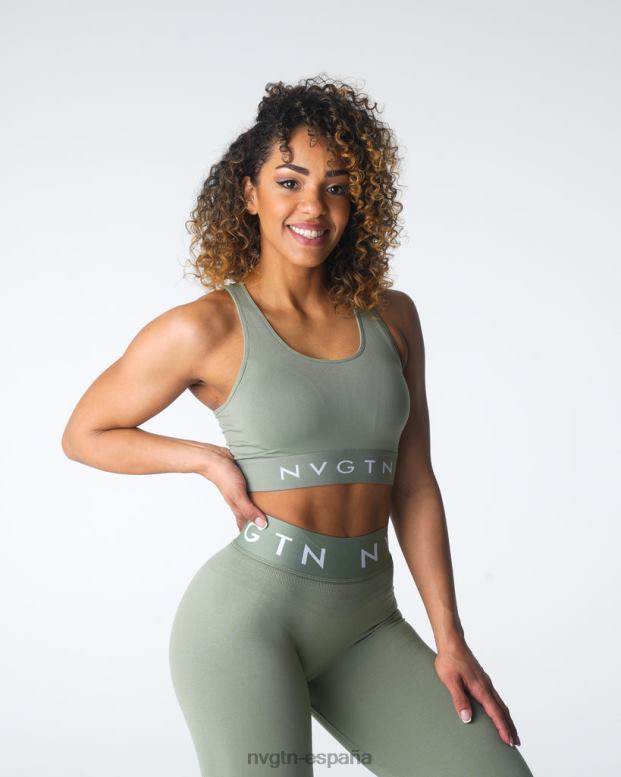aptitud física mujer NVGTN HB2N231 verde salvia sujetador deportivo sin costuras Legacy
