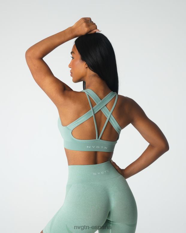 aptitud física mujer NVGTN HB2N239 verde salvia inspirar sujetador sin costuras