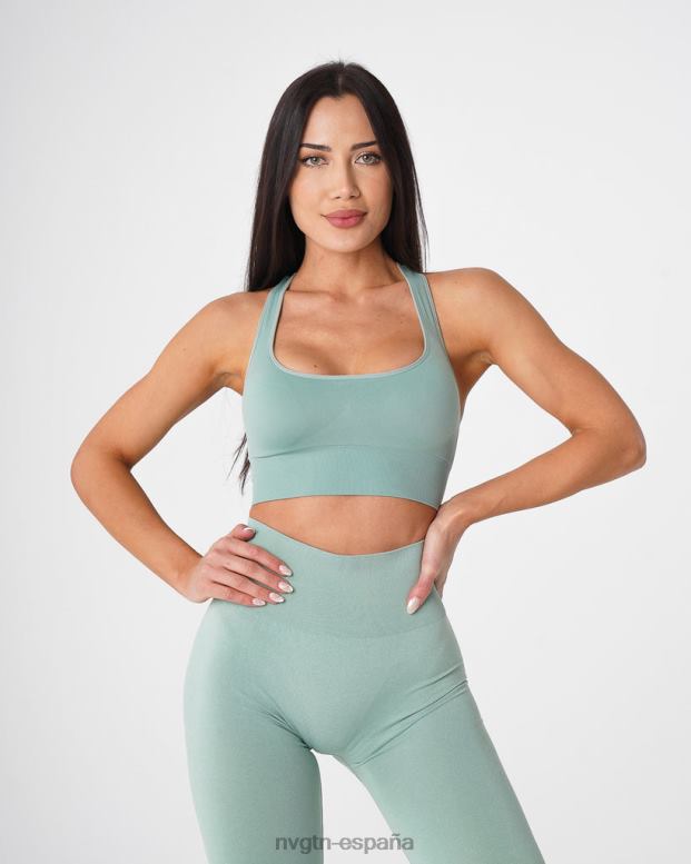 aptitud física mujer NVGTN HB2N242 verde salvia encender sujetador sin costuras