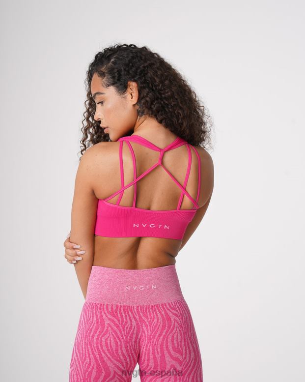 aptitud física mujer NVGTN HB2N264 fucsia sujetador sin costuras de canalé galaxy