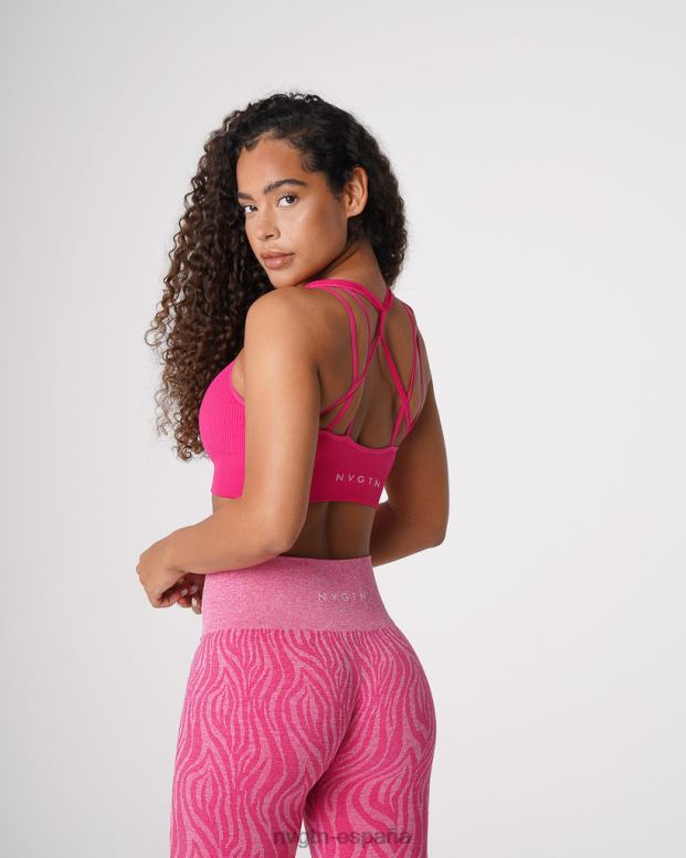 aptitud física mujer NVGTN HB2N264 fucsia sujetador sin costuras de canalé galaxy