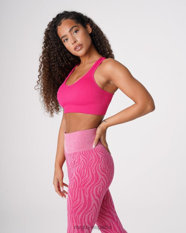aptitud física mujer NVGTN HB2N264 fucsia sujetador sin costuras de canalé galaxy