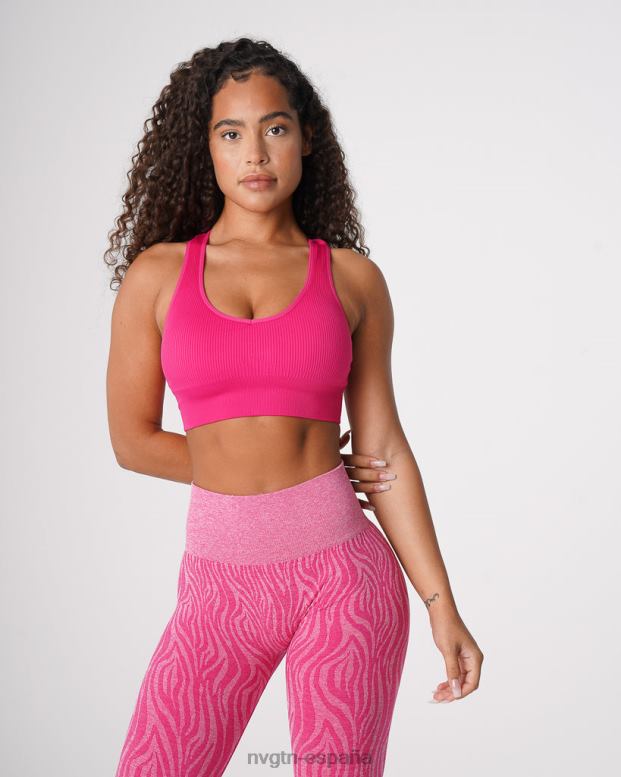 aptitud física mujer NVGTN HB2N264 fucsia sujetador sin costuras de canalé galaxy