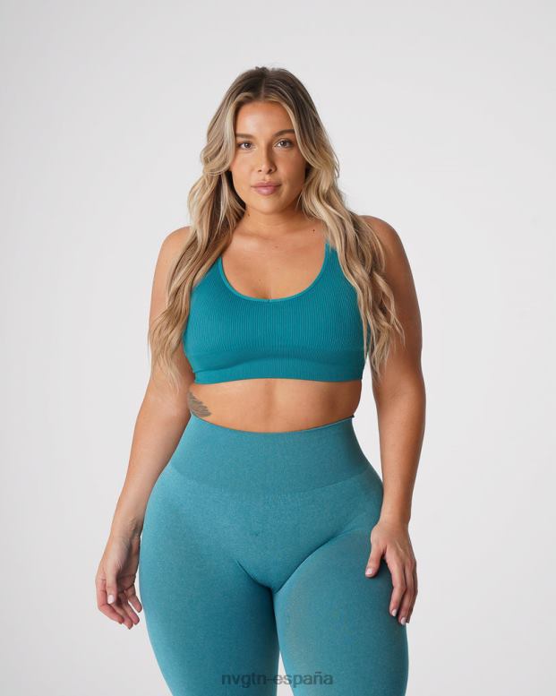 aptitud física mujer NVGTN HB2N265 verde azulado sujetador sin costuras de canalé galaxy