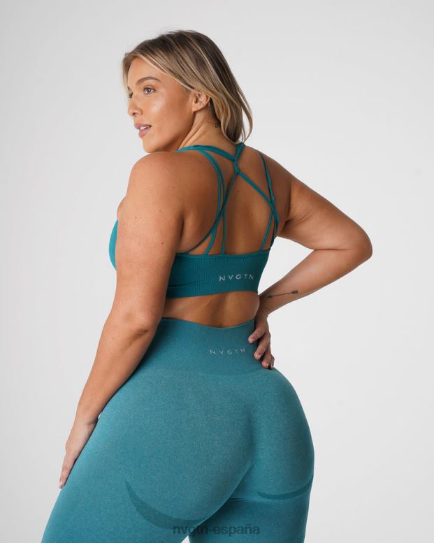 aptitud física mujer NVGTN HB2N265 verde azulado sujetador sin costuras de canalé galaxy
