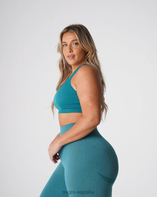 aptitud física mujer NVGTN HB2N265 verde azulado sujetador sin costuras de canalé galaxy