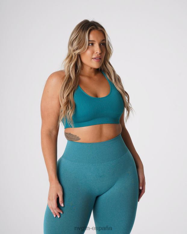 aptitud física mujer NVGTN HB2N265 verde azulado sujetador sin costuras de canalé galaxy