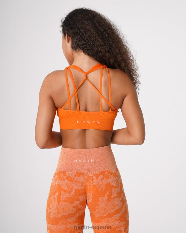 aptitud física mujer NVGTN HB2N266 naranja quemada sujetador sin costuras de canalé galaxy