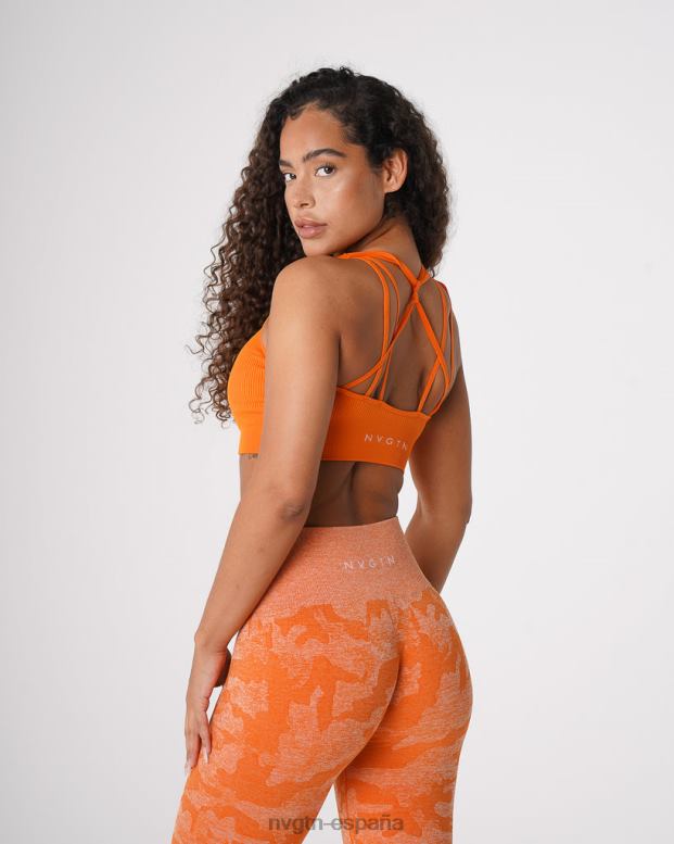 aptitud física mujer NVGTN HB2N266 naranja quemada sujetador sin costuras de canalé galaxy