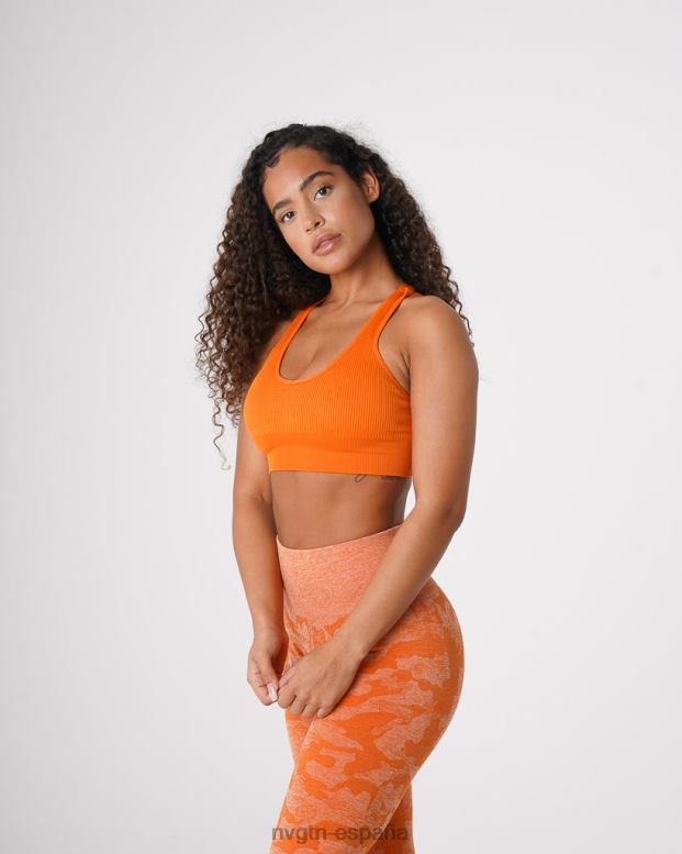 aptitud física mujer NVGTN HB2N266 naranja quemada sujetador sin costuras de canalé galaxy