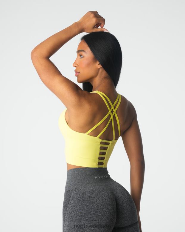 aptitud física mujer NVGTN HB2N288 amarillo pastel top sujetador matriz