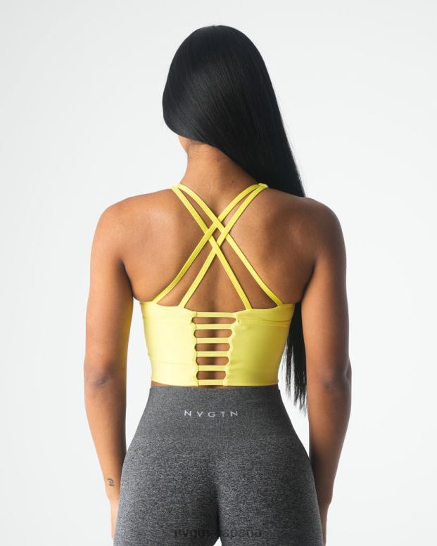 aptitud física mujer NVGTN HB2N288 amarillo pastel top sujetador matriz