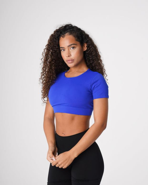 aptitud física mujer NVGTN HB2N2223 azul zafiro camiseta con espalda abierta