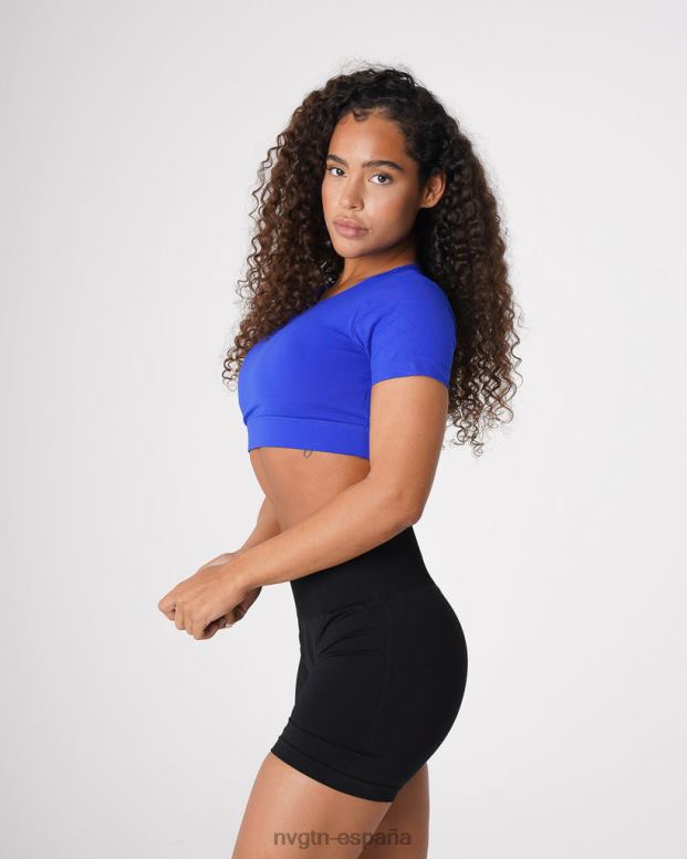 aptitud física mujer NVGTN HB2N2223 azul zafiro camiseta con espalda abierta