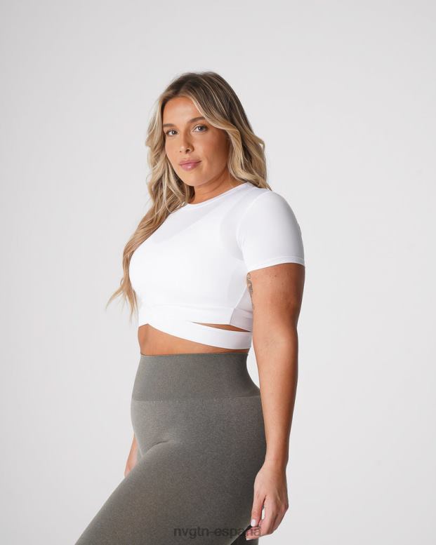 aptitud física mujer NVGTN HB2N2247 blanco camiseta cruzada