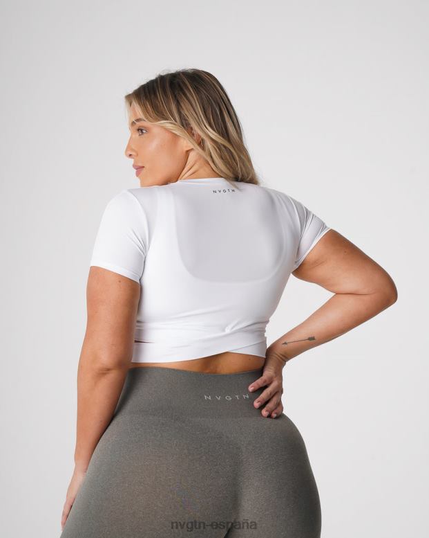 aptitud física mujer NVGTN HB2N2247 blanco camiseta cruzada