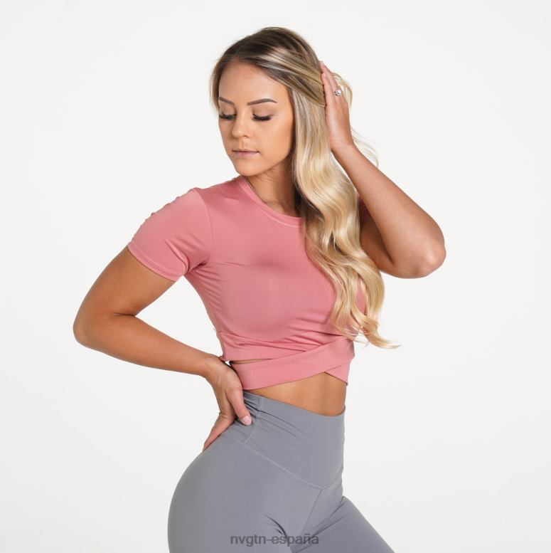 aptitud física mujer NVGTN HB2N2277 rosa polvorienta camiseta cruzada