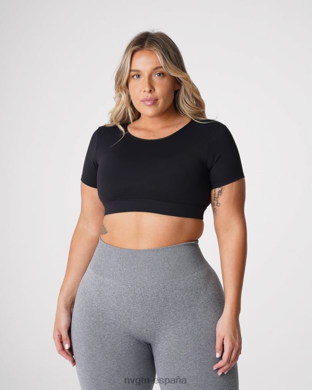 aptitud física mujer NVGTN HB2N277 negro camiseta con espalda abierta