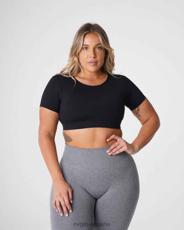 aptitud física mujer NVGTN HB2N277 negro camiseta con espalda abierta